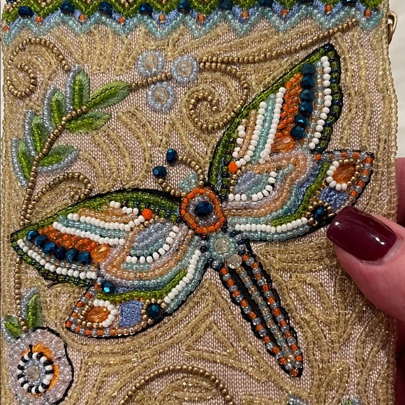 Mary Frances Soaring Spirit Dragonfly Multicolor Beaded Crossbody Small bag BNWT - Picture 6 of 8
